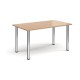 Rectangular chrome radial leg meeting table 1400mm x 800mm - beech