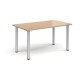 Rectangular silver radial leg meeting table 1400mm x 800mm - beech