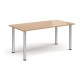 Rectangular silver radial leg meeting table 1600mm x 800mm - beech