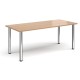 Rectangular chrome radial leg meeting table 1800mm x 800mm - beech