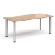 Rectangular silver radial leg meeting table 1800mm x 800mm - beech