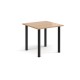 Rectangular black radial leg meeting table 800mm x 800mm - beech