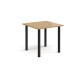 Rectangular black radial leg meeting table 800mm x 800mm - oak