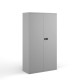 Steel contract cupboard with 3 shelves 1806mm high - goose grey