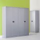 Steel contract cupboard with 4 shelves 1968mm high - goose grey