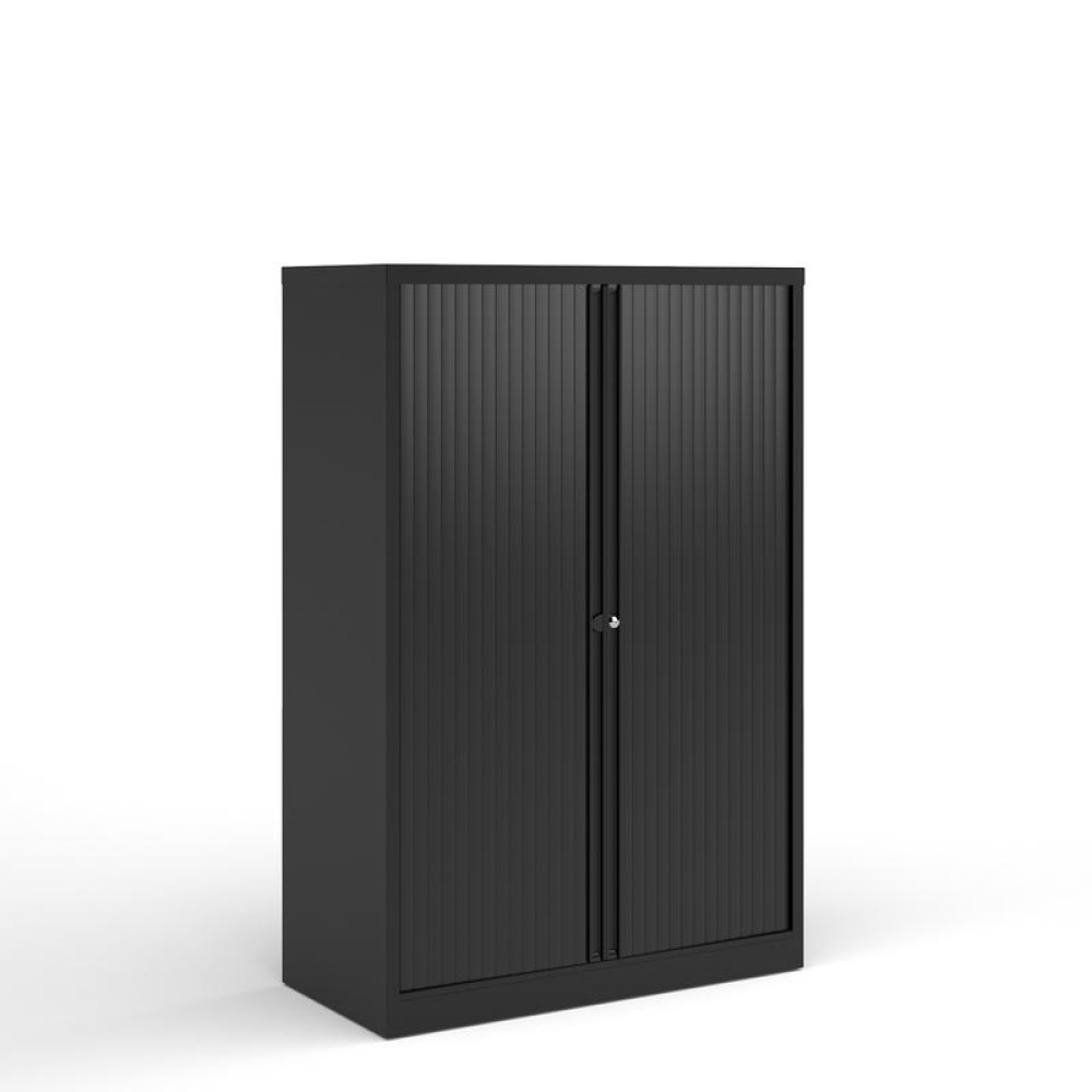 Bisley systems storage medium tambour cupboard 1570mm high - black