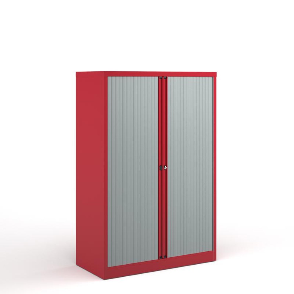 Bisley systems storage medium tambour cupboard 1570mm high - red