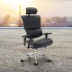 Dynamo Ergo mesh back posture chair with chrome base and head rest - black