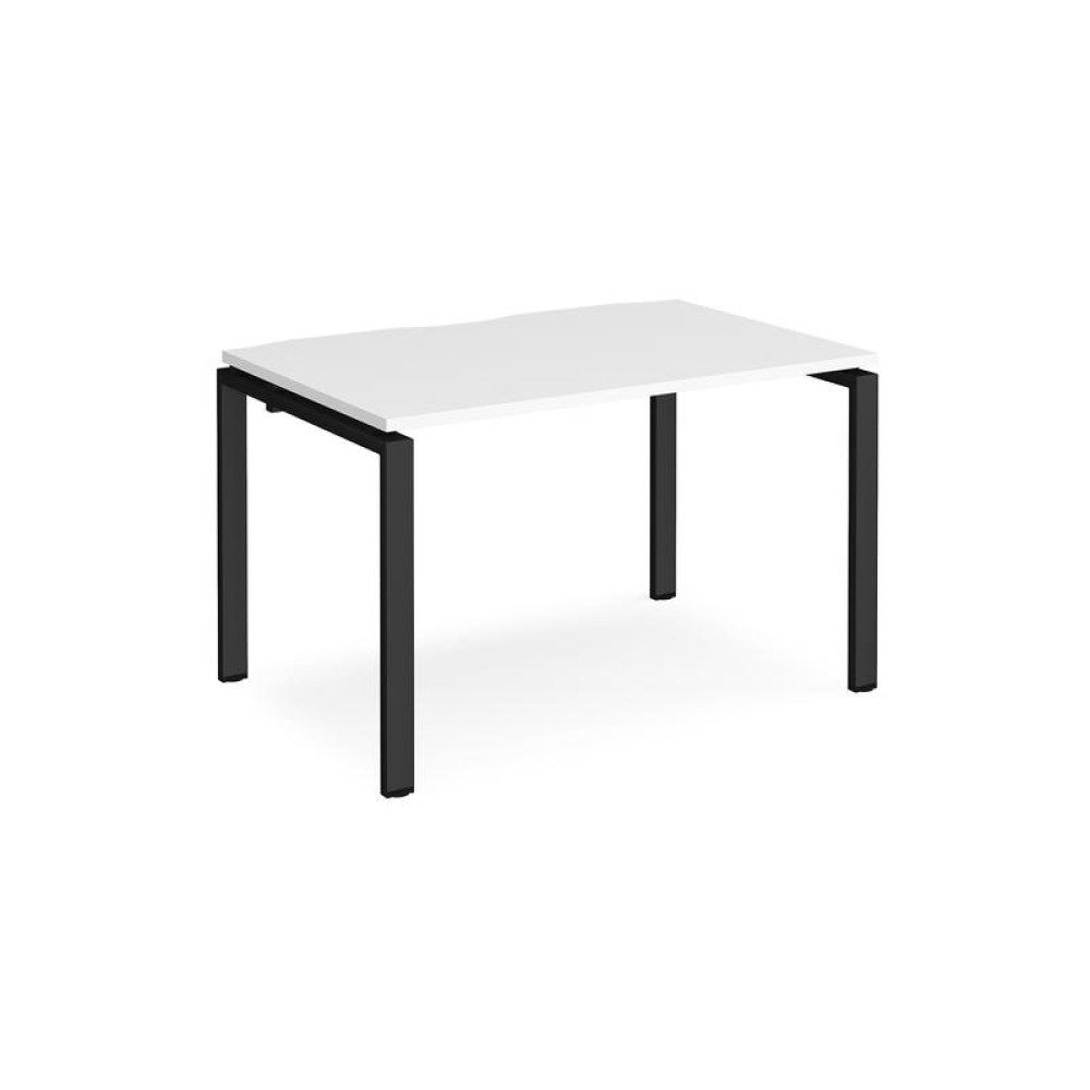 Adapt single desk 1200mm x 800mm - black frame, white top