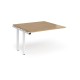 Adapt boardroom table add on unit 1200mm x 1200mm - white frame, oak top
