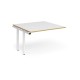 Adapt boardroom table add on unit 1200mm x 1200mm - white frame, white top with oak edging