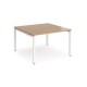 Adapt square boardroom table 1200mm x 1200mm - white frame, beech top