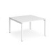 Adapt square boardroom table 1200mm x 1200mm - white frame, white top