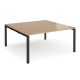 Adapt square boardroom table 1600mm x 1600mm - black frame, beech top