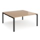 Adapt boardroom table starter unit 1600mm x 1600mm - black frame, beech top