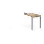 Adapt add on unit single return desk 800mm x 600mm - silver frame, oak top