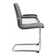 Essen stackable meeting room cantilever chair - grey faux leather