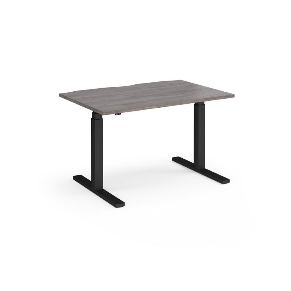 Elev8 Touch straight sit-stand desk 1200mm x 800mm - black frame, grey oak top