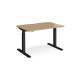 Elev8 Touch straight sit-stand desk 1200mm x 800mm - black frame, oak top
