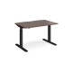 Elev8 Touch straight sit-stand desk 1200mm x 800mm - black frame, walnut top