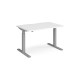 Elev8 Touch straight sit-stand desk 1200mm x 800mm - silver frame, white top