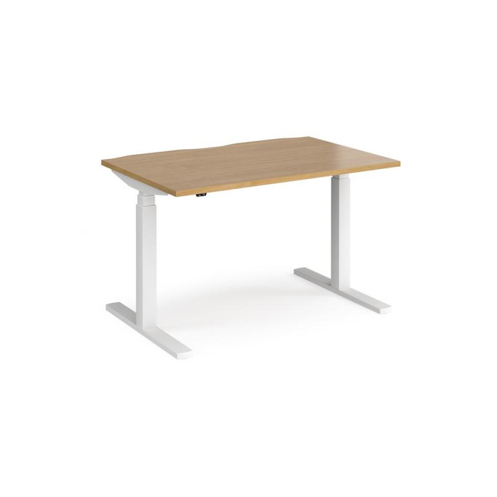 Elev8 Touch straight sit-stand desk 1200mm x 800mm - white frame, oak top