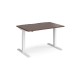 Elev8 Touch straight sit-stand desk 1200mm x 800mm - white frame, walnut top