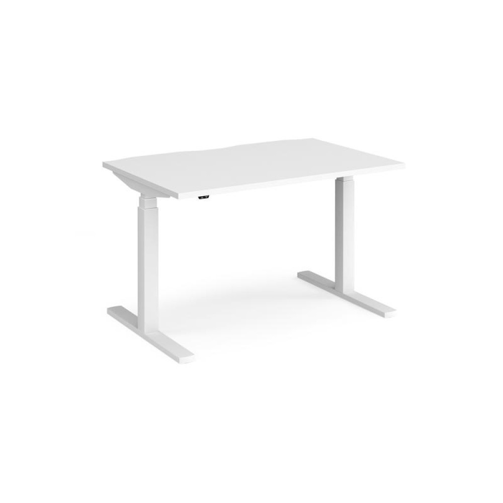 Elev8 Touch straight sit-stand desk 1200mm x 800mm - white frame, white top
