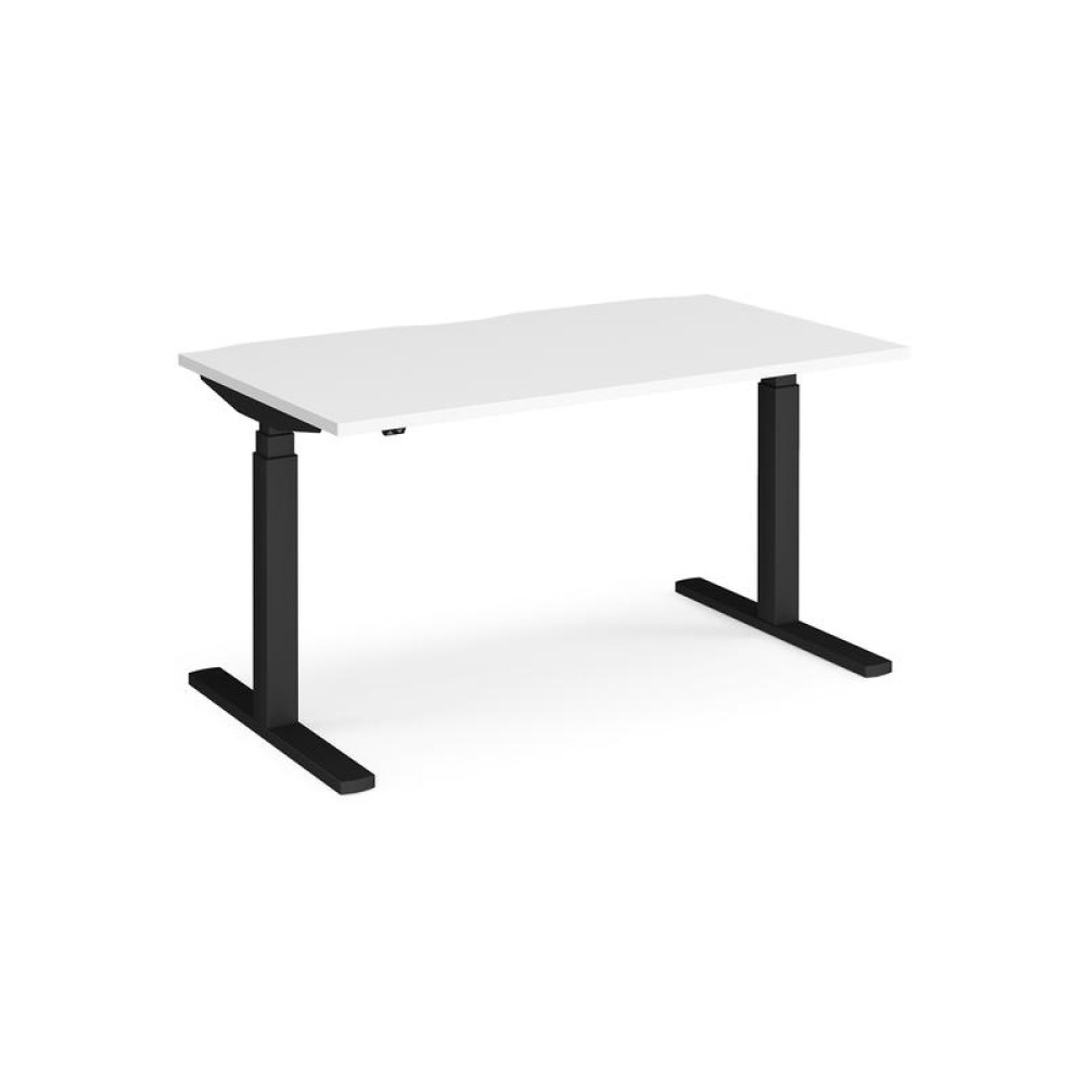 Elev8 Touch straight sit-stand desk 1400mm x 800mm - black frame, white top