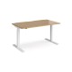 Elev8 Touch straight sit-stand desk 1400mm x 800mm - white frame, oak top