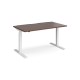 Elev8 Touch straight sit-stand desk 1400mm x 800mm - white frame, walnut top