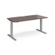 Elev8 Touch straight sit-stand desk 1600mm x 800mm - silver frame, walnut top