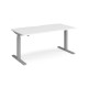 Elev8 Touch straight sit-stand desk 1600mm x 800mm - silver frame, white top