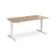 Elev8 Touch straight sit-stand desk 1600mm x 800mm - white frame, beech top
