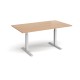 Elev8 Touch boardroom table 1800mm x 1000mm - silver frame, beech top