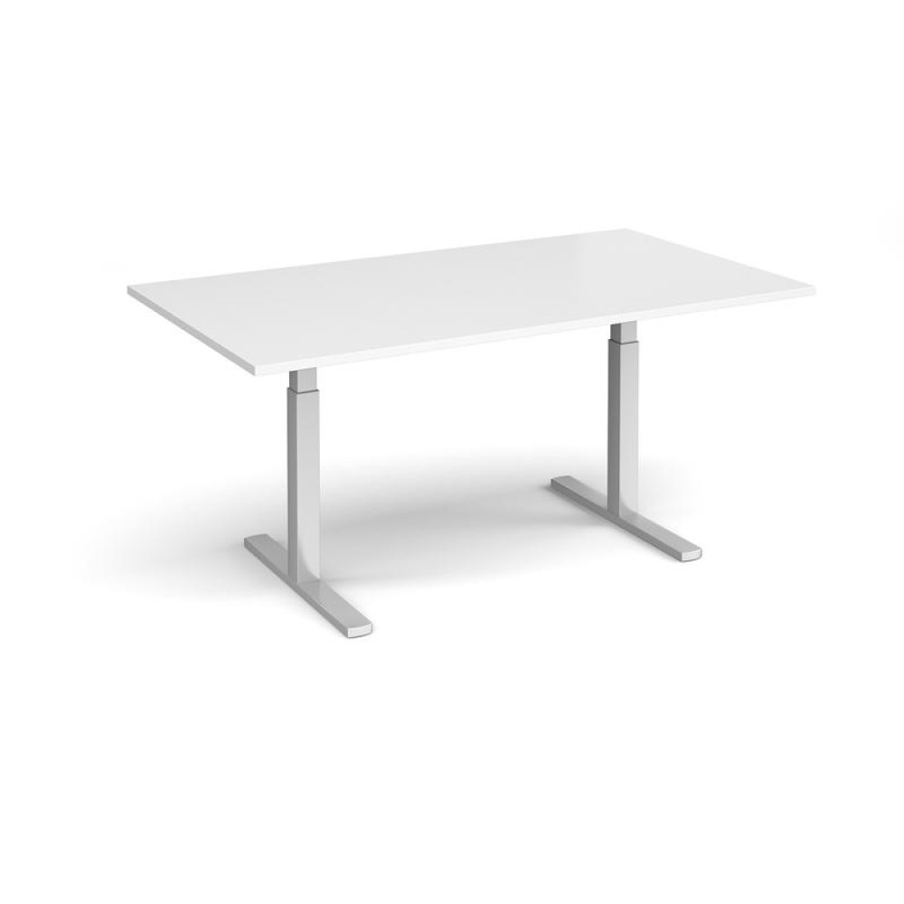 Elev8 Touch boardroom table 1800mm x 1000mm - silver frame, white top