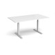 Elev8 Touch boardroom table 1800mm x 1000mm - silver frame, white top