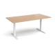 Elev8 Touch boardroom table 2000mm x 1000mm - white frame, beech top