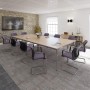 Flexi 25 rectangular table with silver frame 1400mm x 800mm - beech