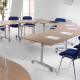 Rectangular deluxe fliptop meeting table with white frame 1200mm x 800mm - grey oak