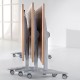 Rectangular deluxe fliptop meeting table with white frame 1400mm x 800mm - oak