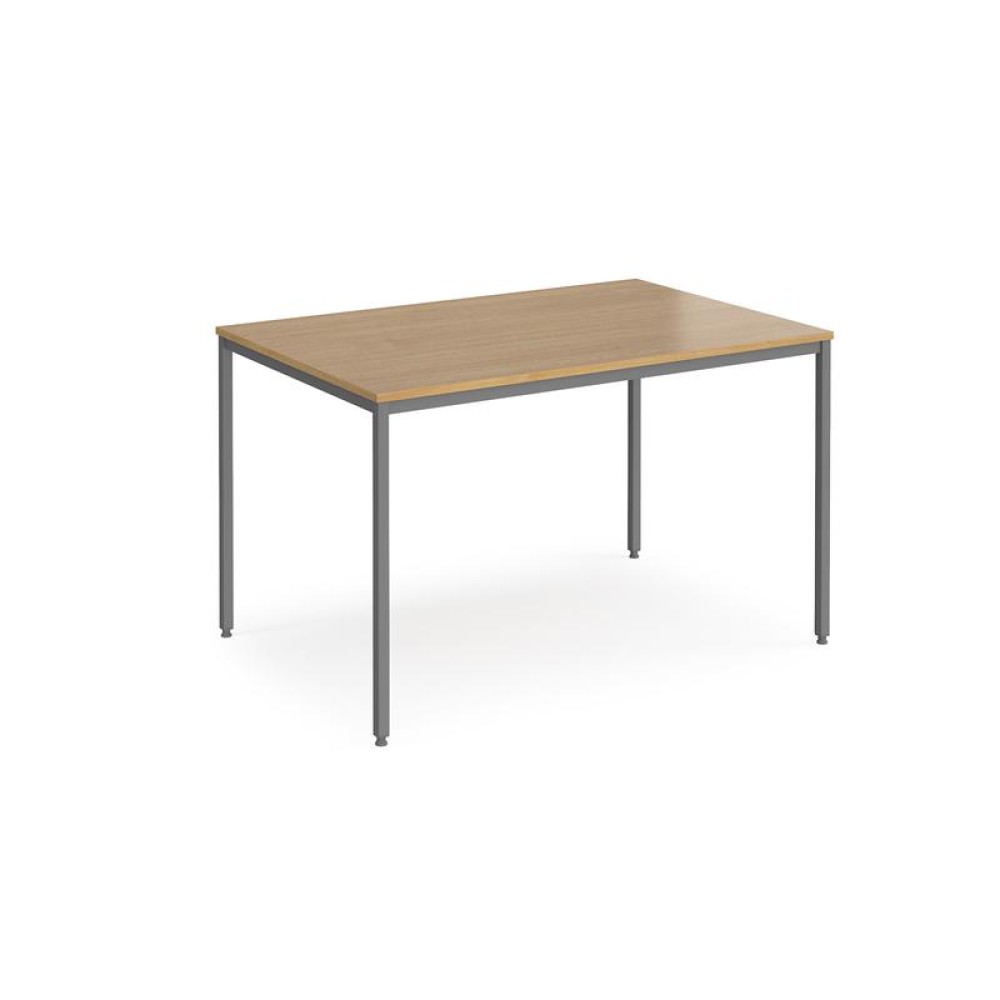Rectangular flexi table with graphite frame 1200mm x 800mm - oak