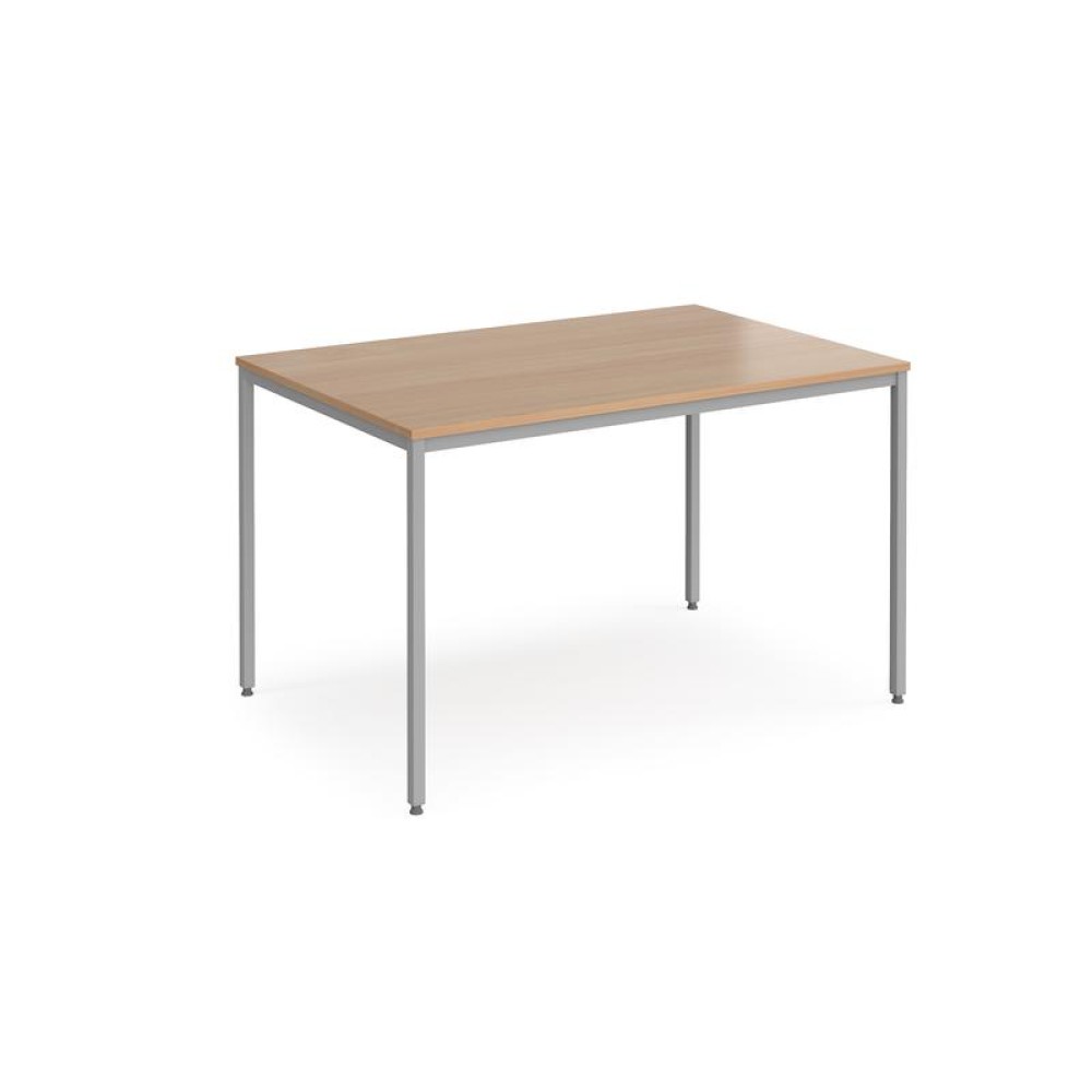 Rectangular flexi table with silver frame 1200mm x 800mm - beech