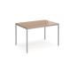 Rectangular flexi table with silver frame 1200mm x 800mm - beech