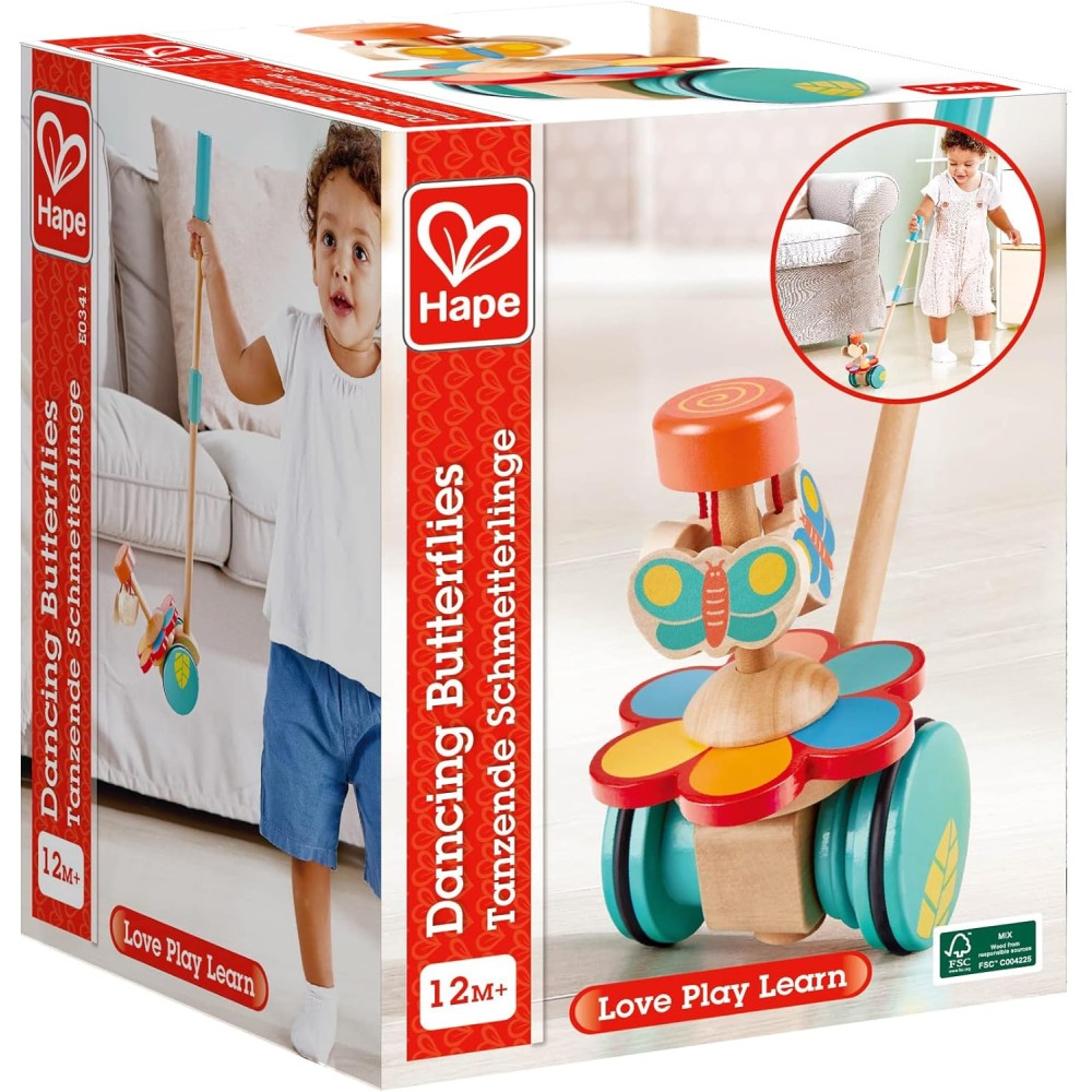 Dancing Butterflies - Hape Push and Pull Along Wooden Toy