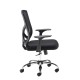 Hale black mesh back operator chair with black fabric seat and chrome base