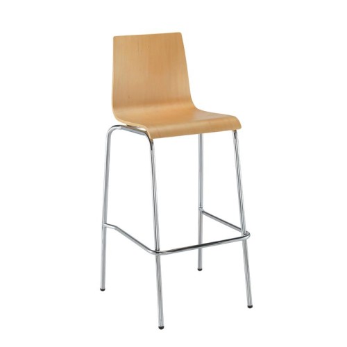 Finish: Beech, Arms: No Arms, Base Type: Chrome 4 Leg, Back Style: Wooden seat & back