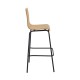 Fundamental dining stool in beech with black frame