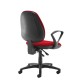 Jota high back operator chair with fixed arms - red