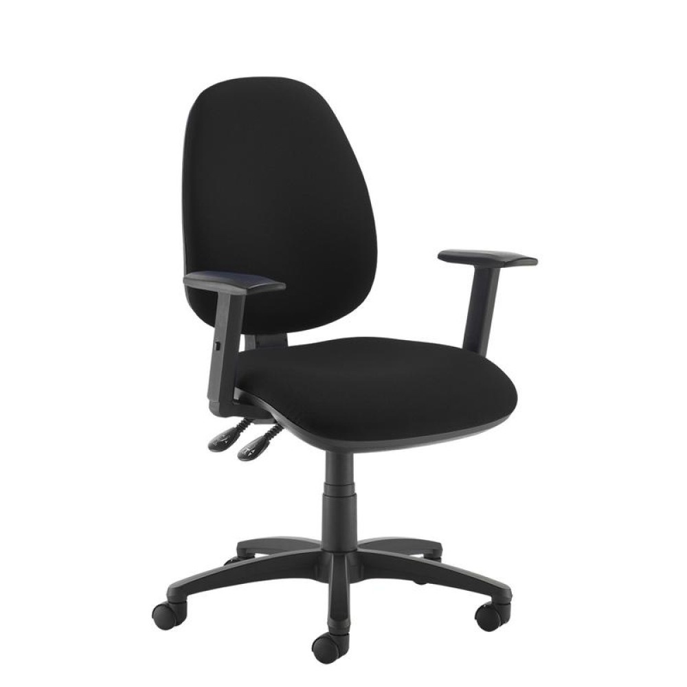 Jota high back operator chair with adjustable arms - black